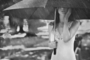 Naked in the rain