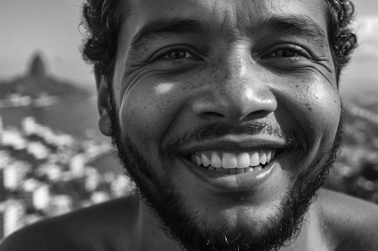 Portrait of Neguinho Poeta from the Favela in Rio.